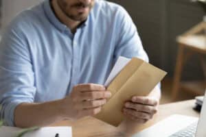 Here is a business owner receiving his legal notice