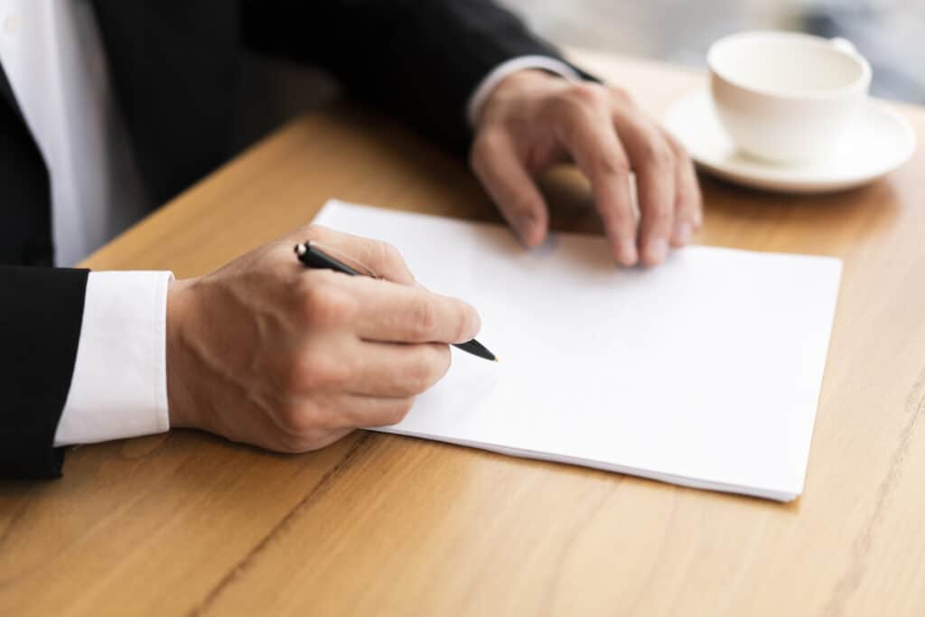 An entrepreneur filing out District of Columbia LLC documents.