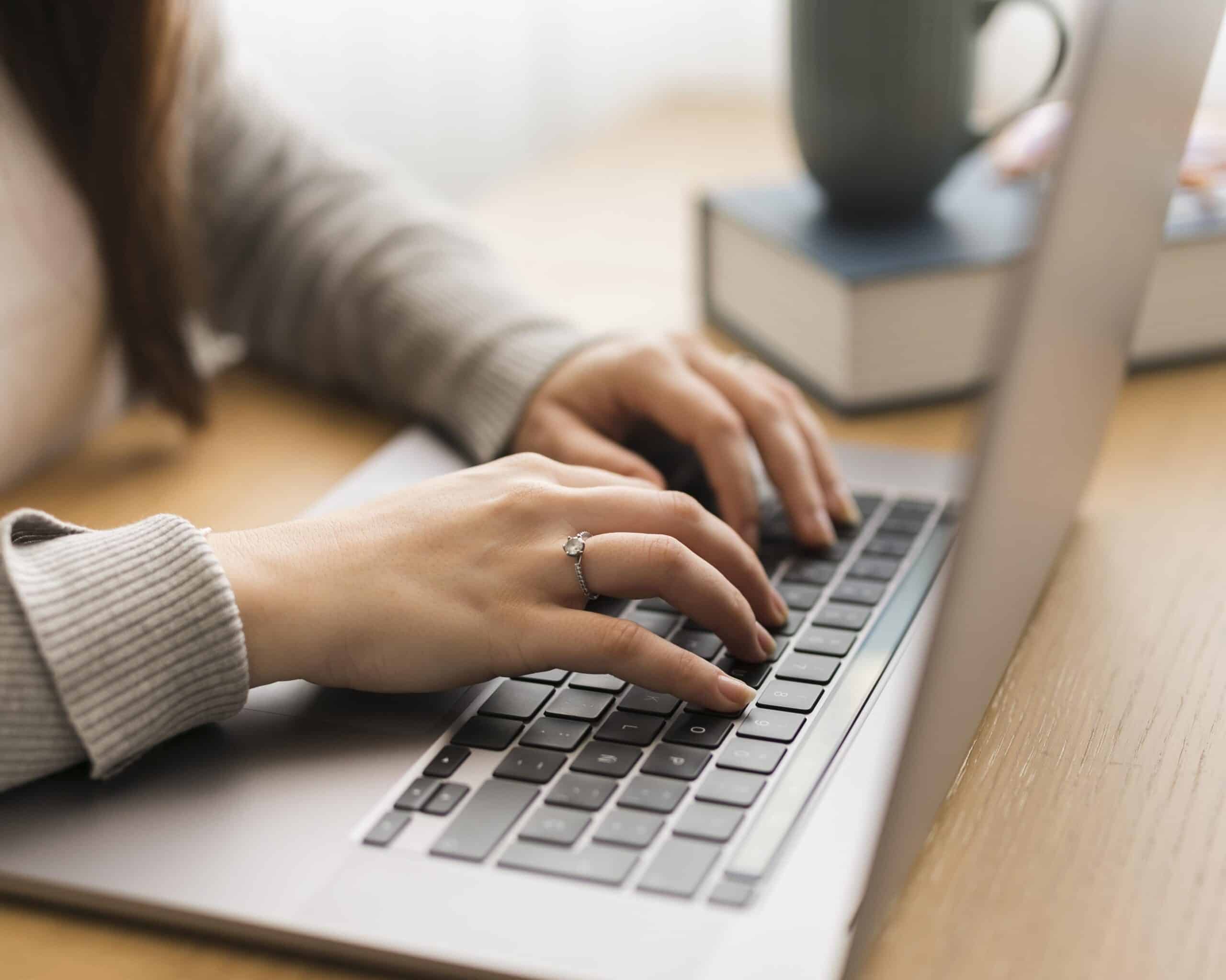 A woman performing the duties of a registered agent.