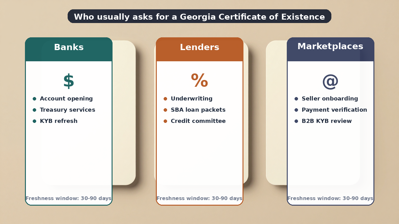 Georgia certificate of existence checklist infographic
