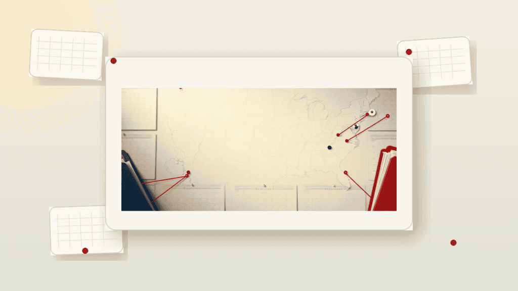 Text-free featured image for How to Organize Annual Report Deadlines Across Multiple States in 2026 showing a multi-state annual report tracking calendar.