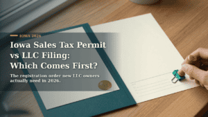 Iowa Sales Tax Permit vs LLC Filing in 2026: Which Registration Comes First?