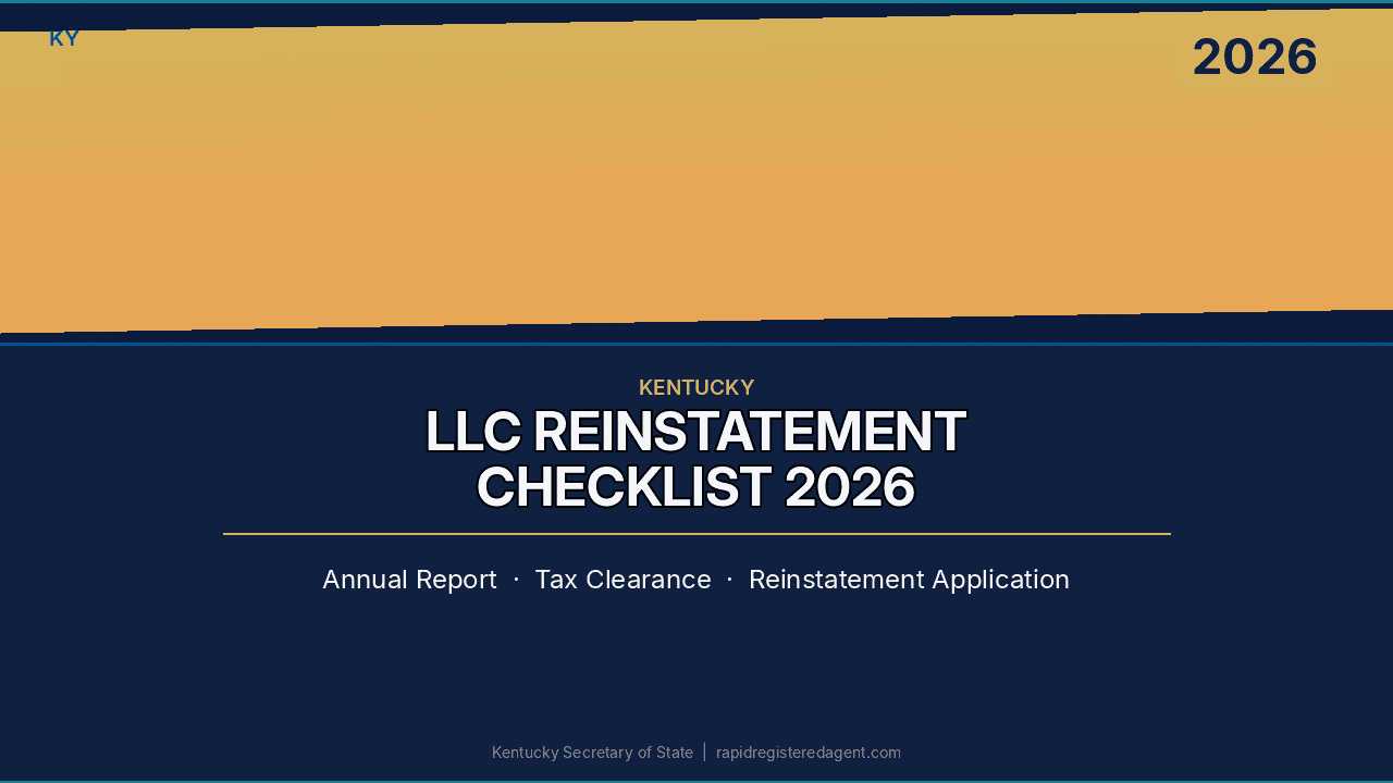 Kentucky LLC reinstatement checklist infographic