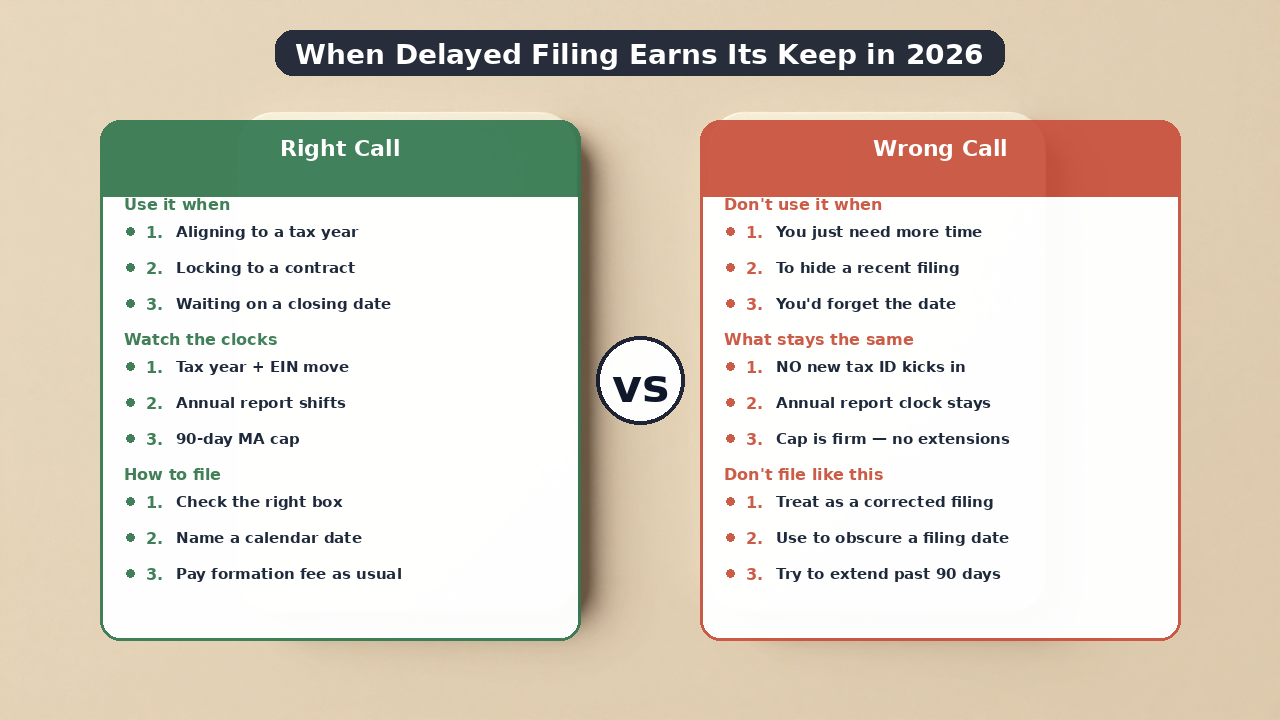 Massachusetts delayed effective date filing checklist