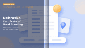 Nebraska LLC owner reviewing a certificate of good standing before a contract or expansion filing