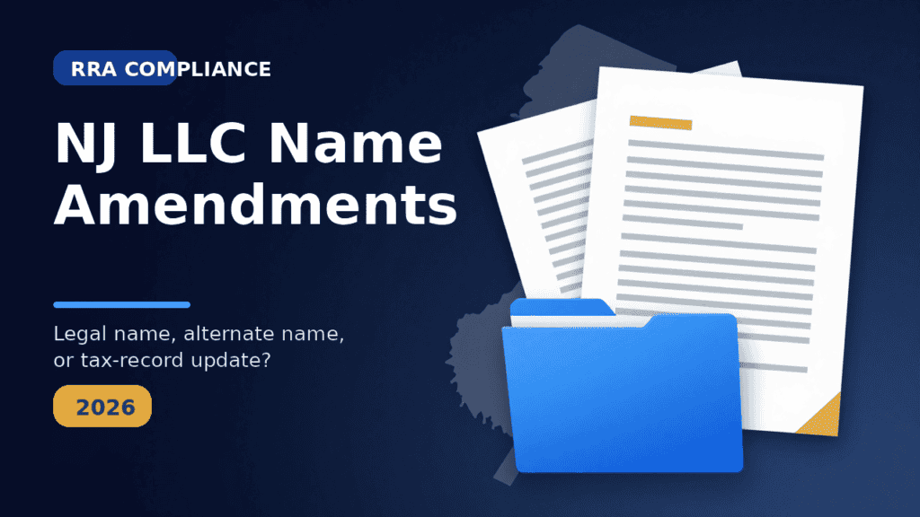 New Jersey LLC owner reviewing a legal name amendment decision