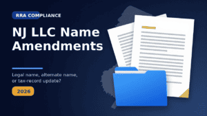 New Jersey LLC owner reviewing a legal name amendment decision