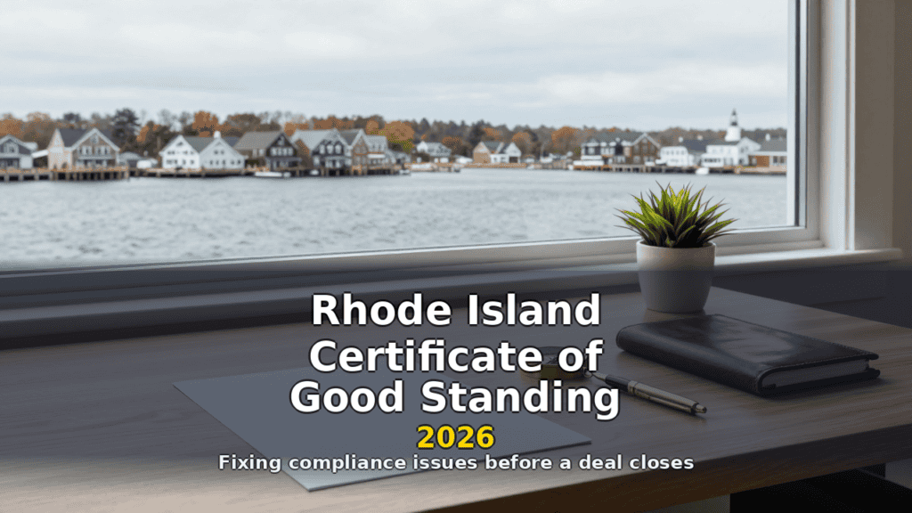 Rhode Island certificate of good standing — fixing compliance issues before a deal closes