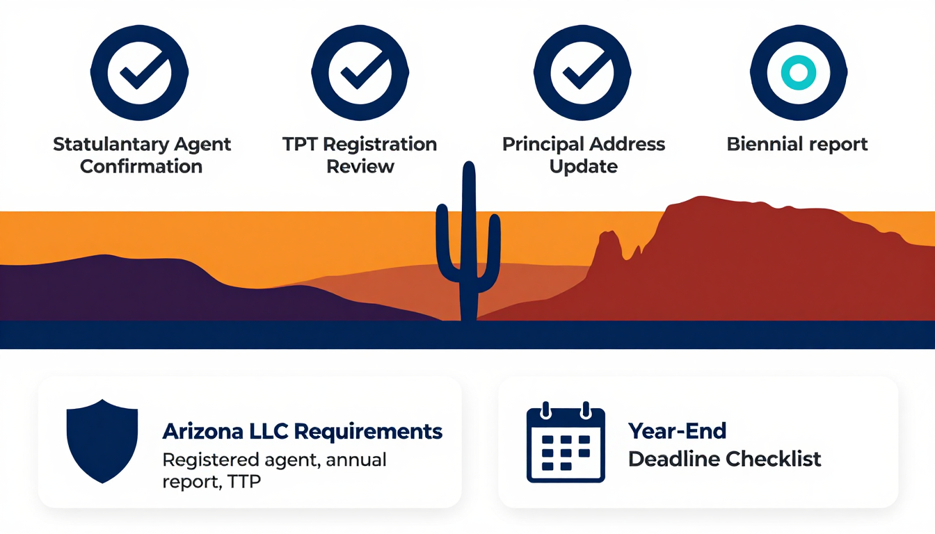 Arizona LLC compliance checklist infographic