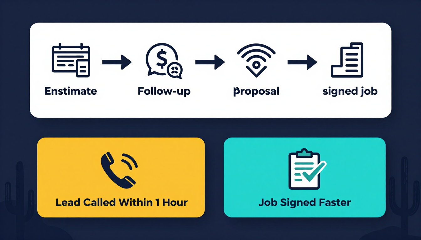 Arizona estimate follow-up workflow infographic