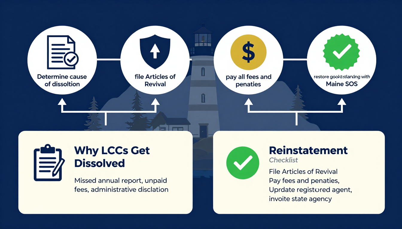Maine LLC reinstatement process infographic