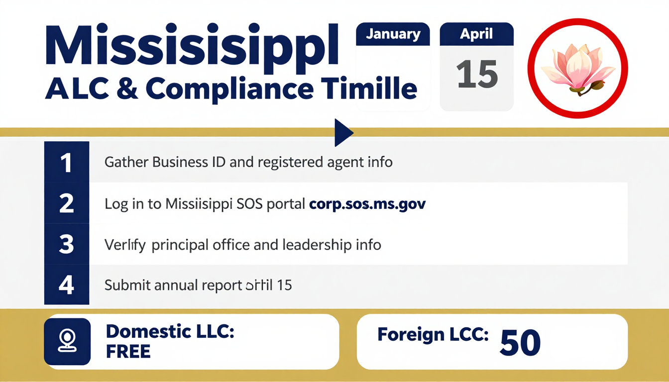 Mississippi LLC compliance checklist annual report filing
