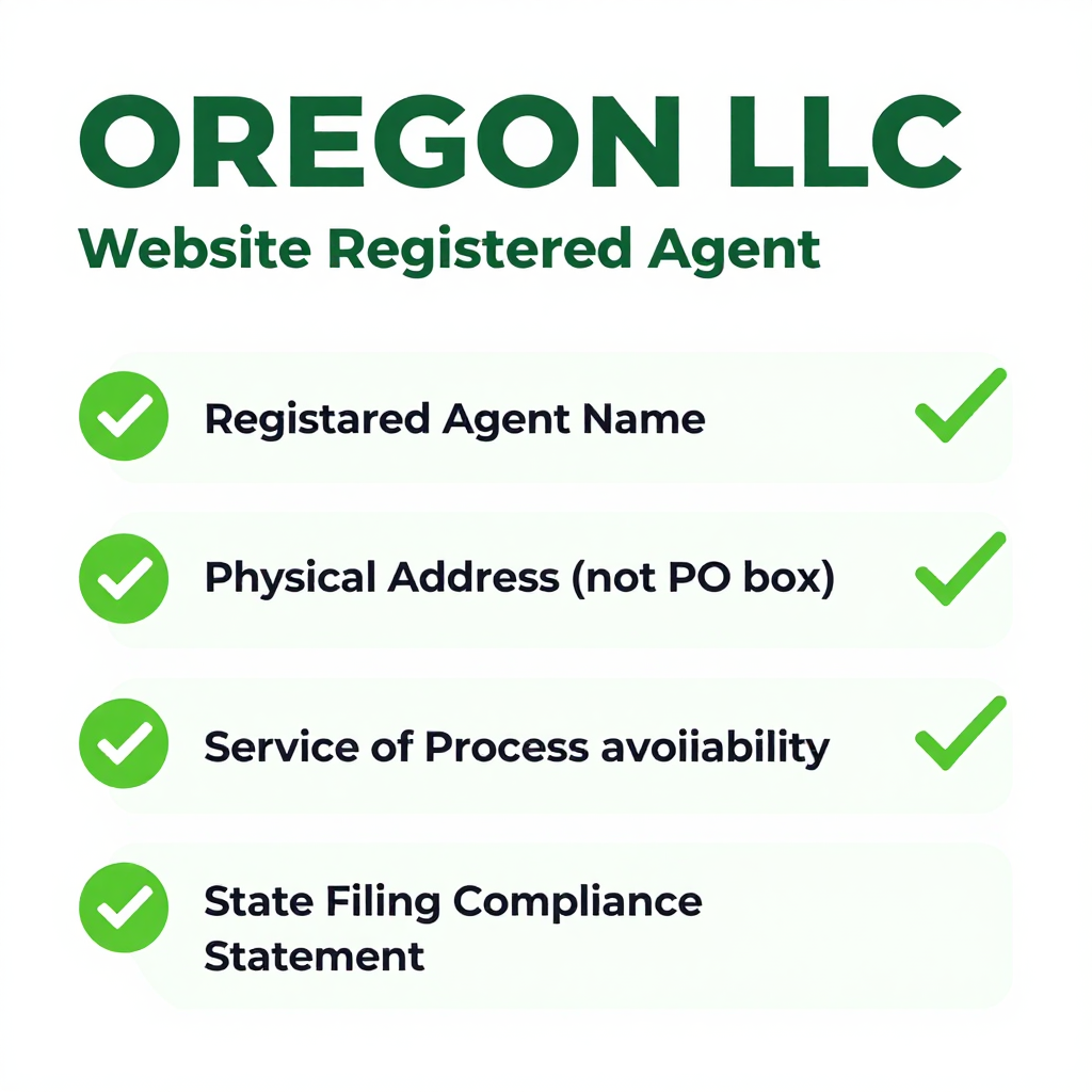 Oregon LLC trust page registered agent information checklist
