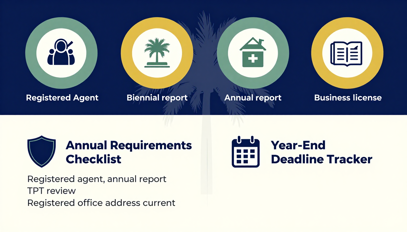 South Carolina LLC compliance checklist infographic