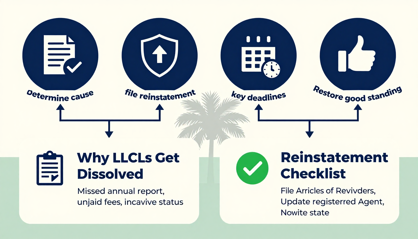 South Carolina LLC reinstatement process infographic