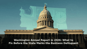Washington annual report compliance illustration