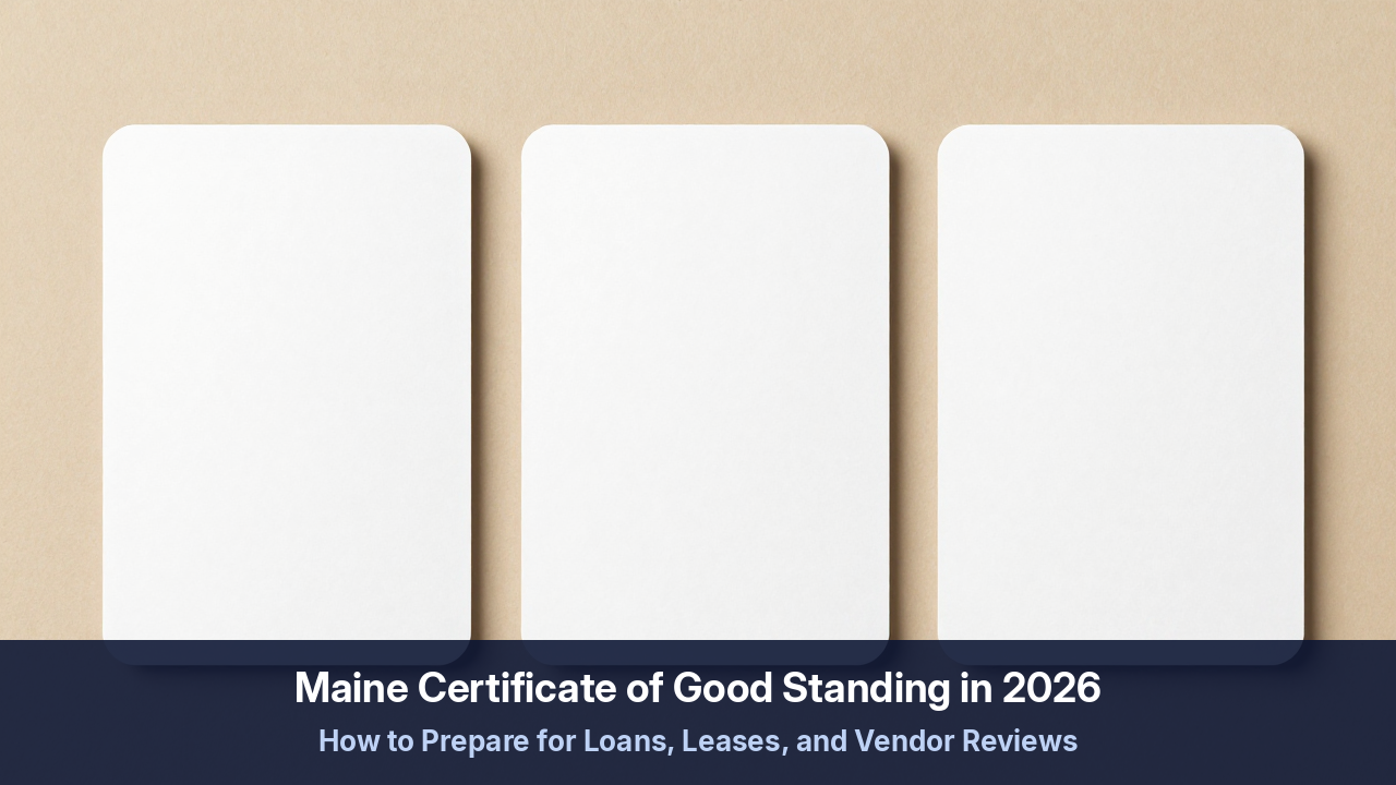Maine Certificate of Good Standing steps and requirements